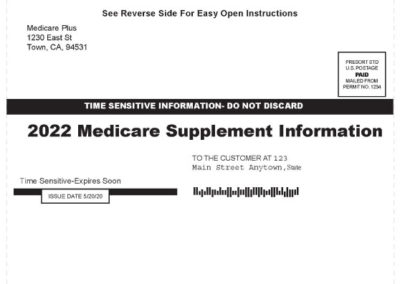 Single fold Medicare presure seal mailer example