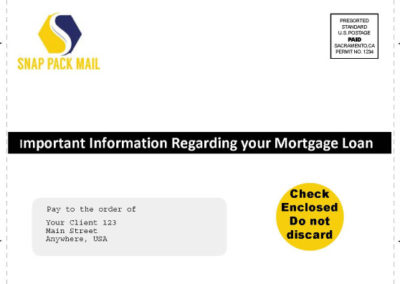 Window check snap pack mortgage information example