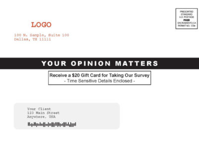 Your opinion matters sample snap pack single fold example