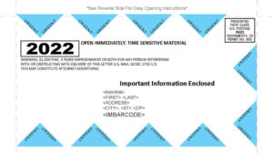 2022 Snappack Front Light Blue Triangle Sample - Snap Pack Mail 2022 Snappack Front Light Blue Triangle Sample