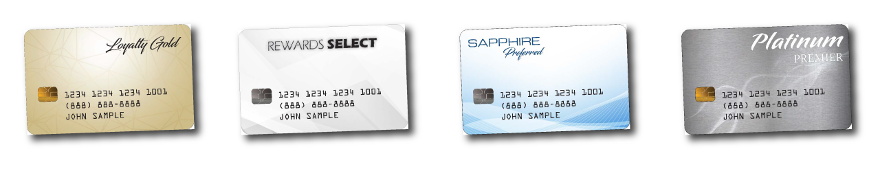 Rewards, platinum, loyalty gold and sapphire preferred sample credit cards