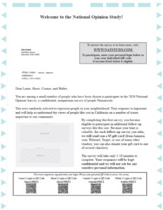 Inside pink survey mailer